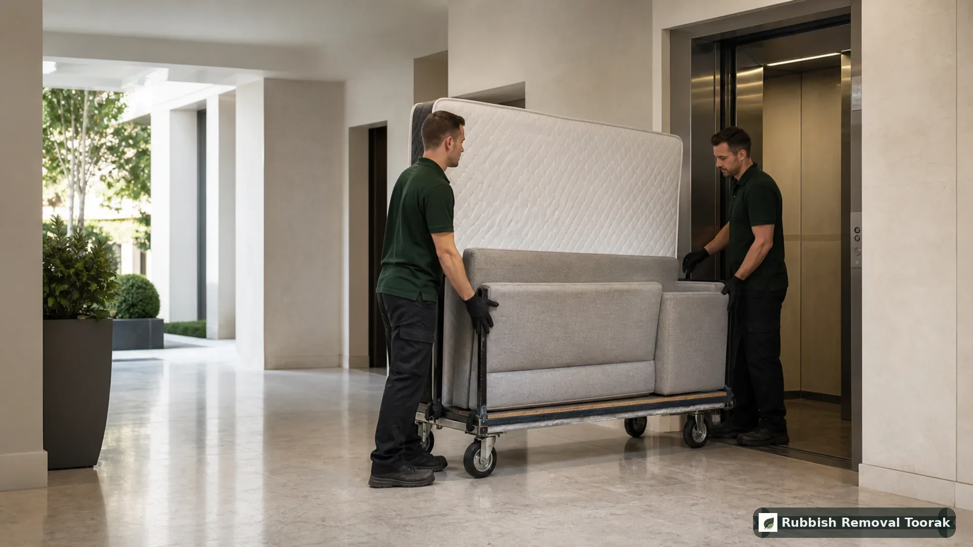 Mattress removal through a clean Toorak apartment entry using careful handling