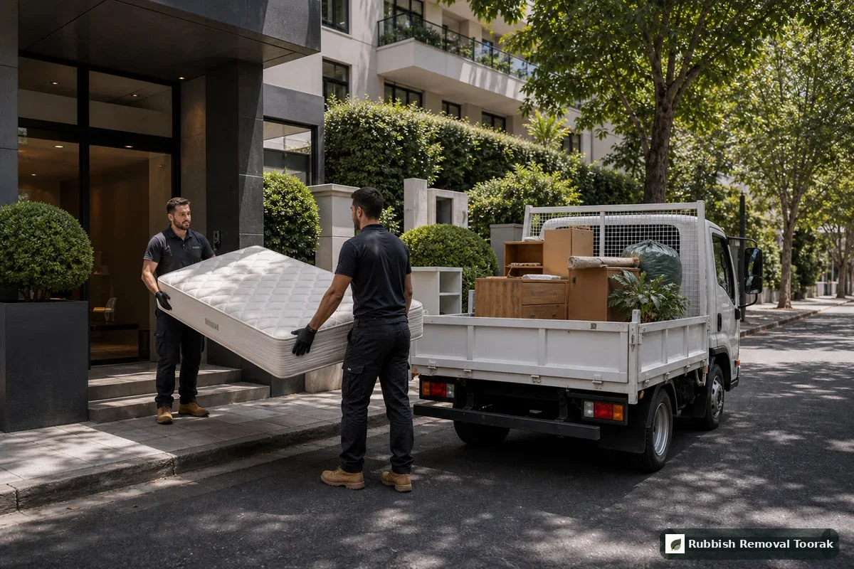 Mattress removal in Toorak with careful apartment pickup and truck loading