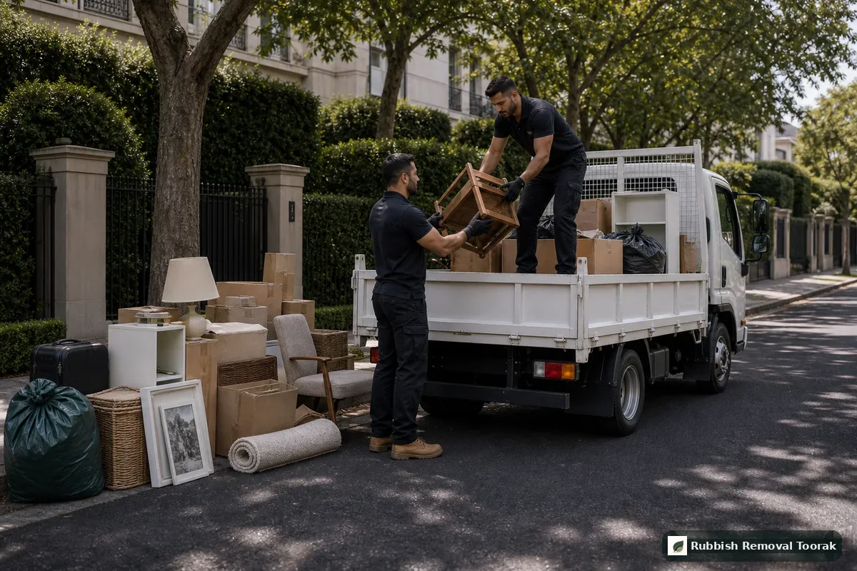 Junk removal in Toorak with mixed household items loaded into a local truck