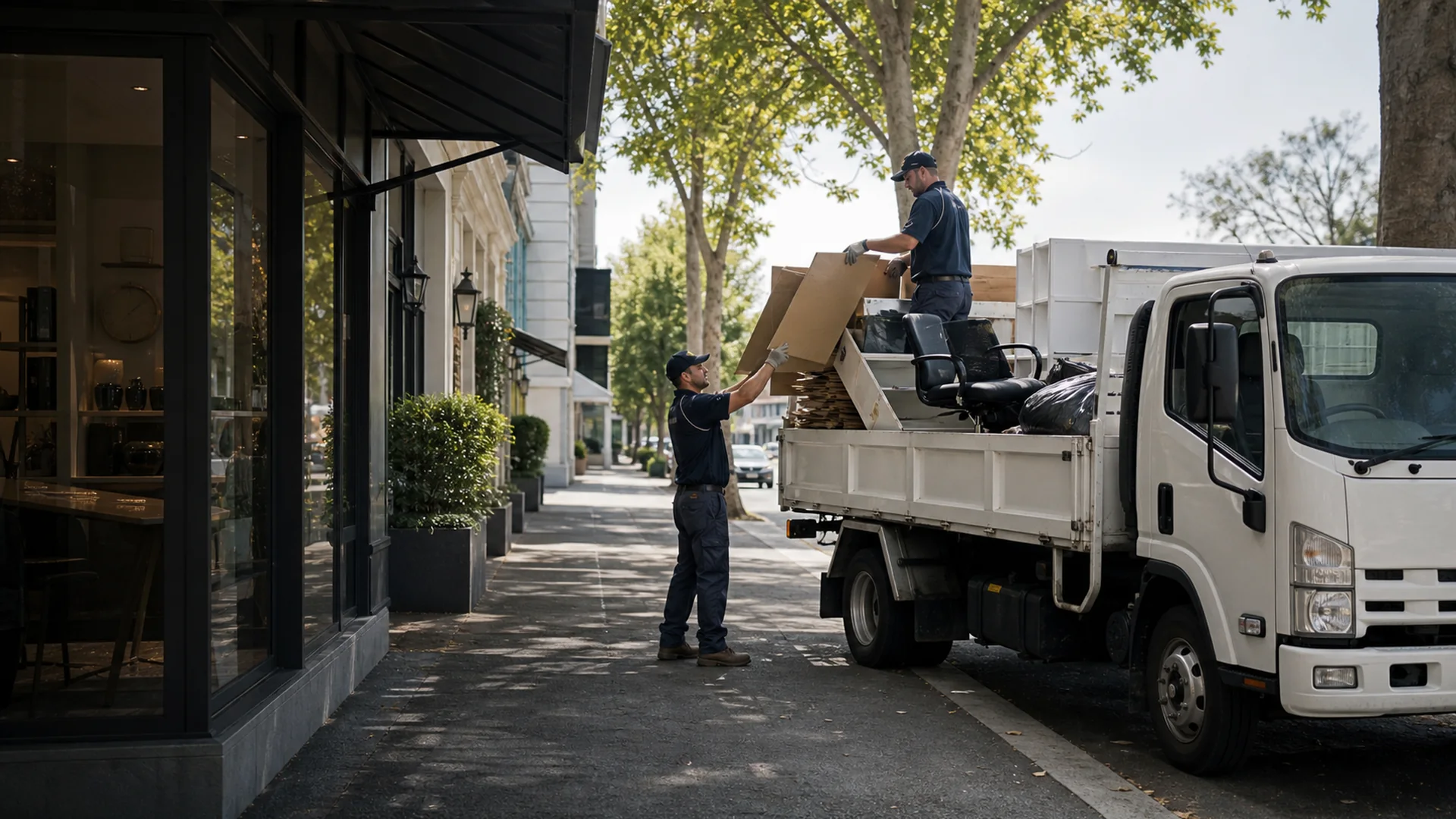 Commercial Waste Removal Toorak realistic Australian rubbish removal scene