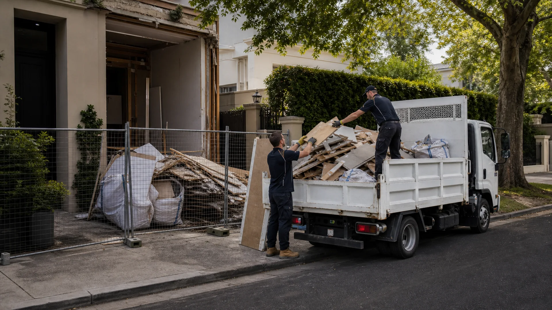 Demolition Rubbish Removal Toorak realistic Australian rubbish removal scene