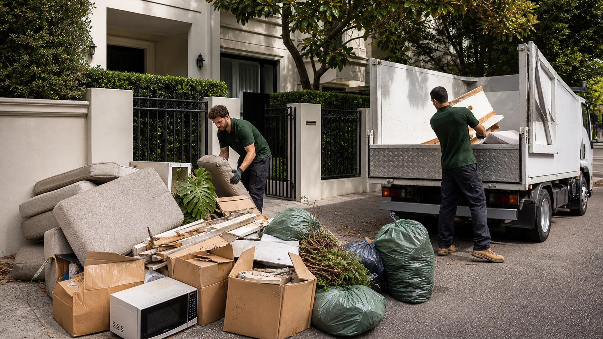 End Of Lease Rubbish Removal Toorak realistic Australian rubbish removal scene