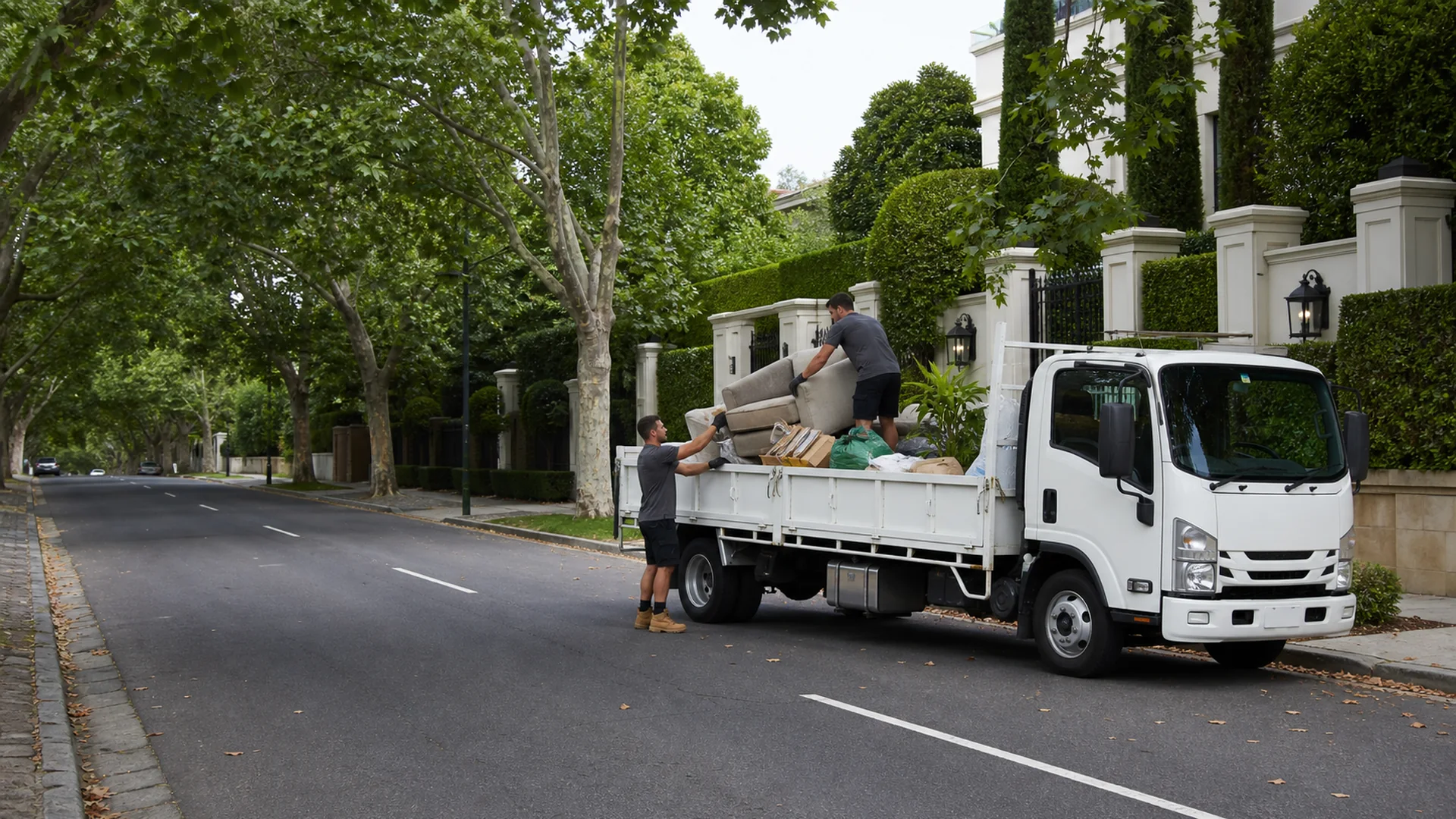 Rubbish removal Carnegie with household junk loaded into a local truck