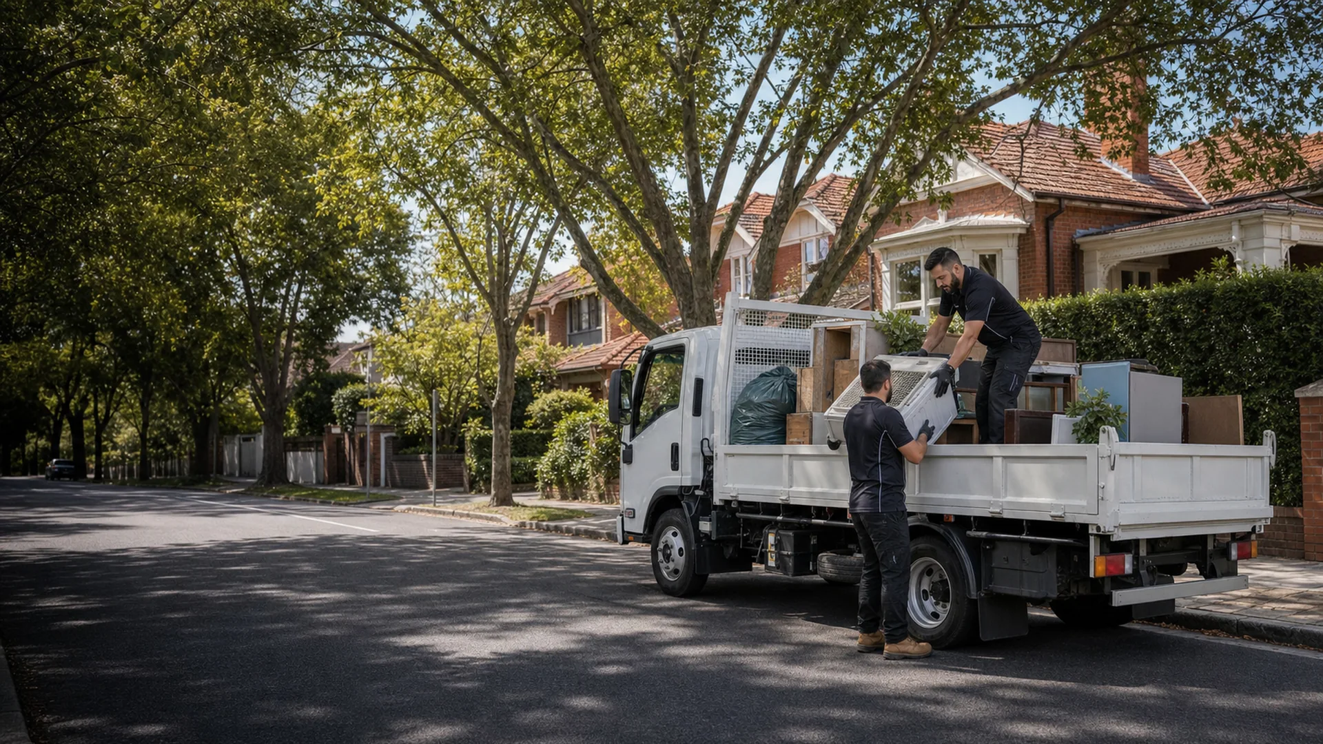 Rubbish removal Caulfield with household junk loaded into a local truck