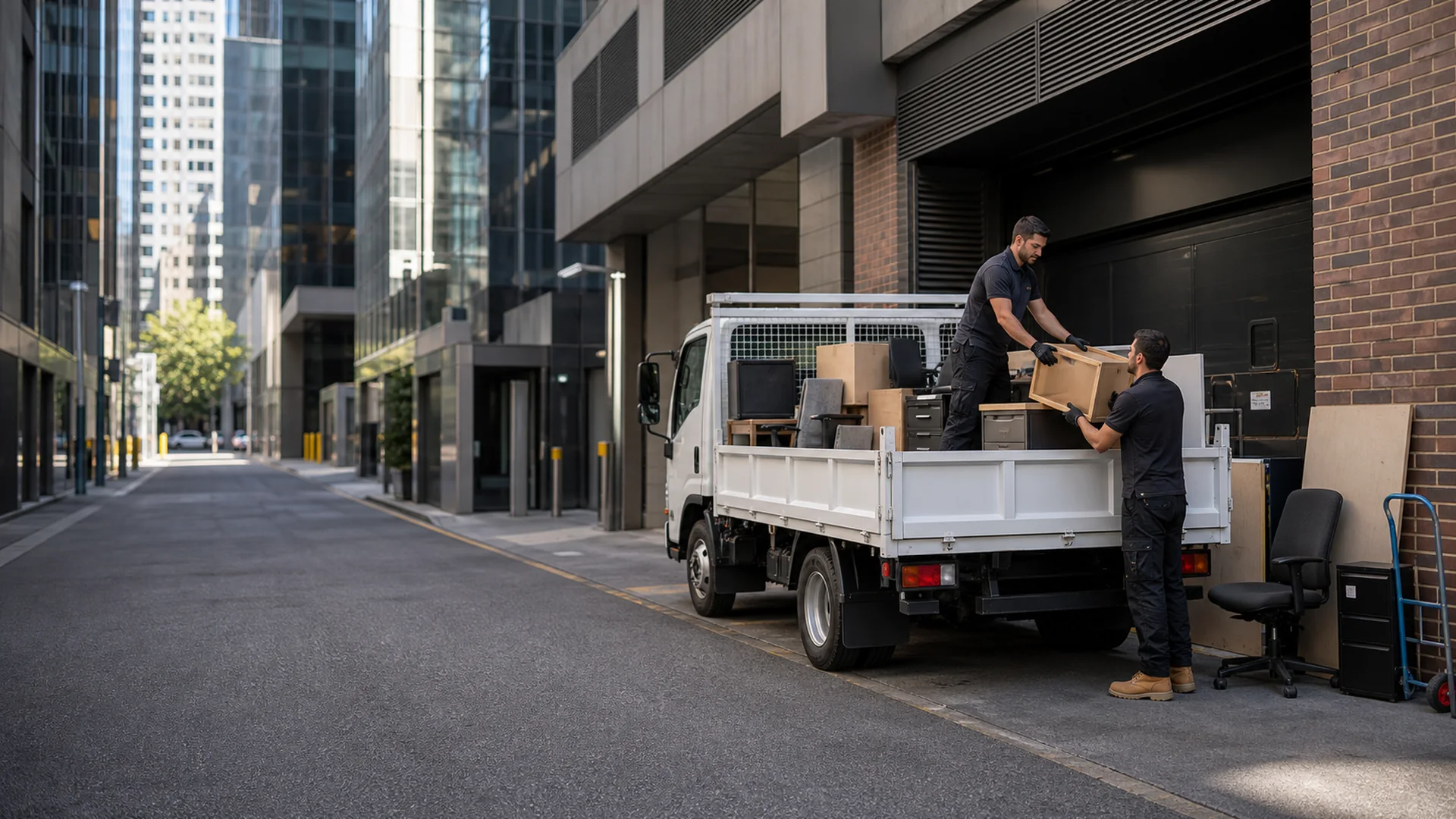 Rubbish removal Melbourne CBD at a city laneway loading zone